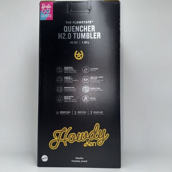 NEW Valentines Day KEN Barbie Stanley The FlowState Quencher 40oz Tumbler Cup - Picture 4 of 6
